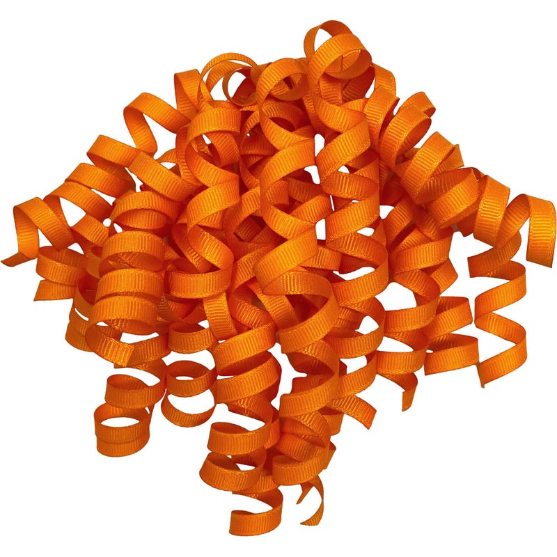 Jillson Roberts 6-Count Self-Adhesive Grosgrain Curly Bows Available in 15 Colors, Orange
